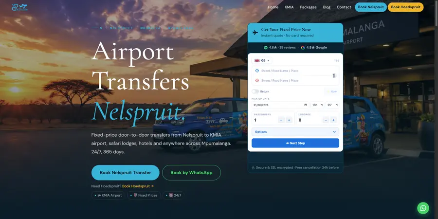 Zrrr Shuttle website homepage